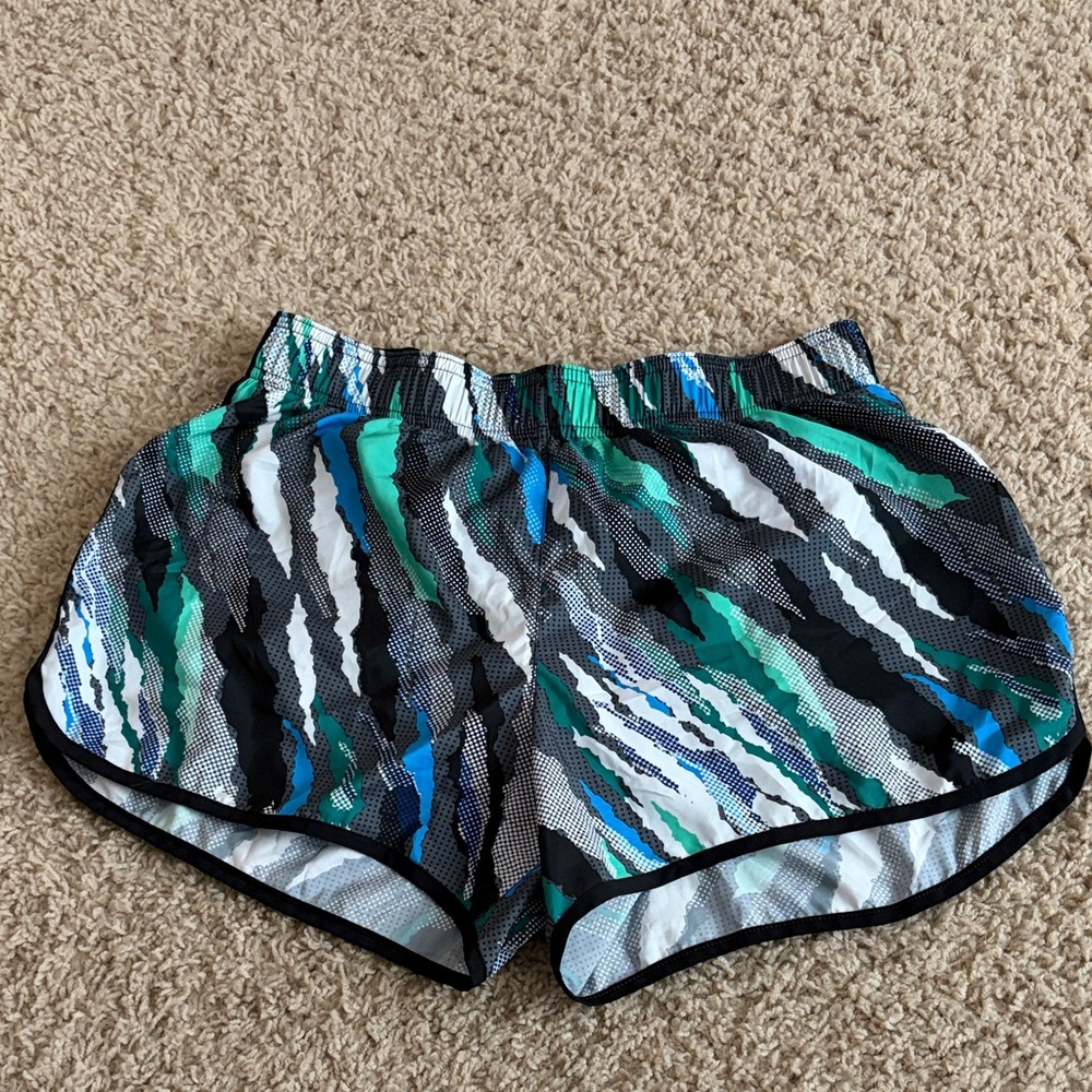 Victoria's Secret Black and Blue Patterned Athletic Shorts